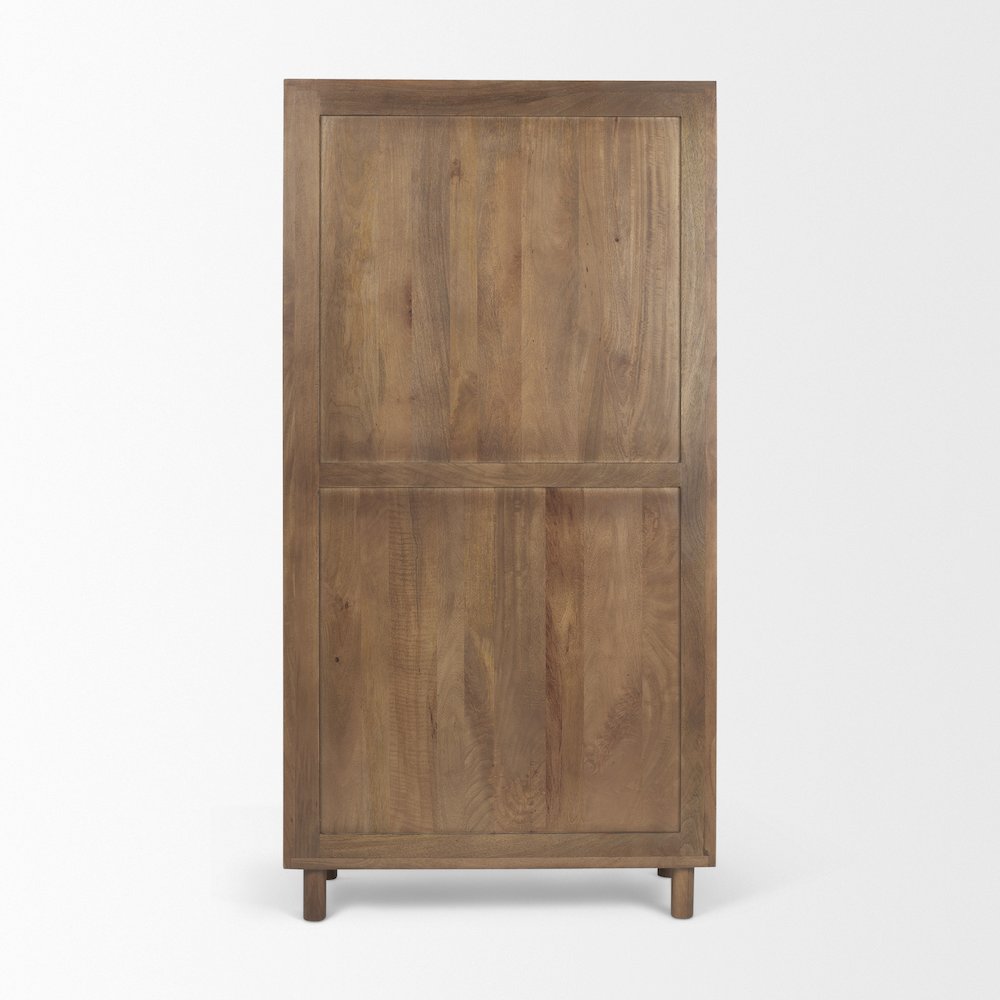 36.0L X 17.0W X 70.0H Medium Brown Solid Wood Armoire. Picture 10