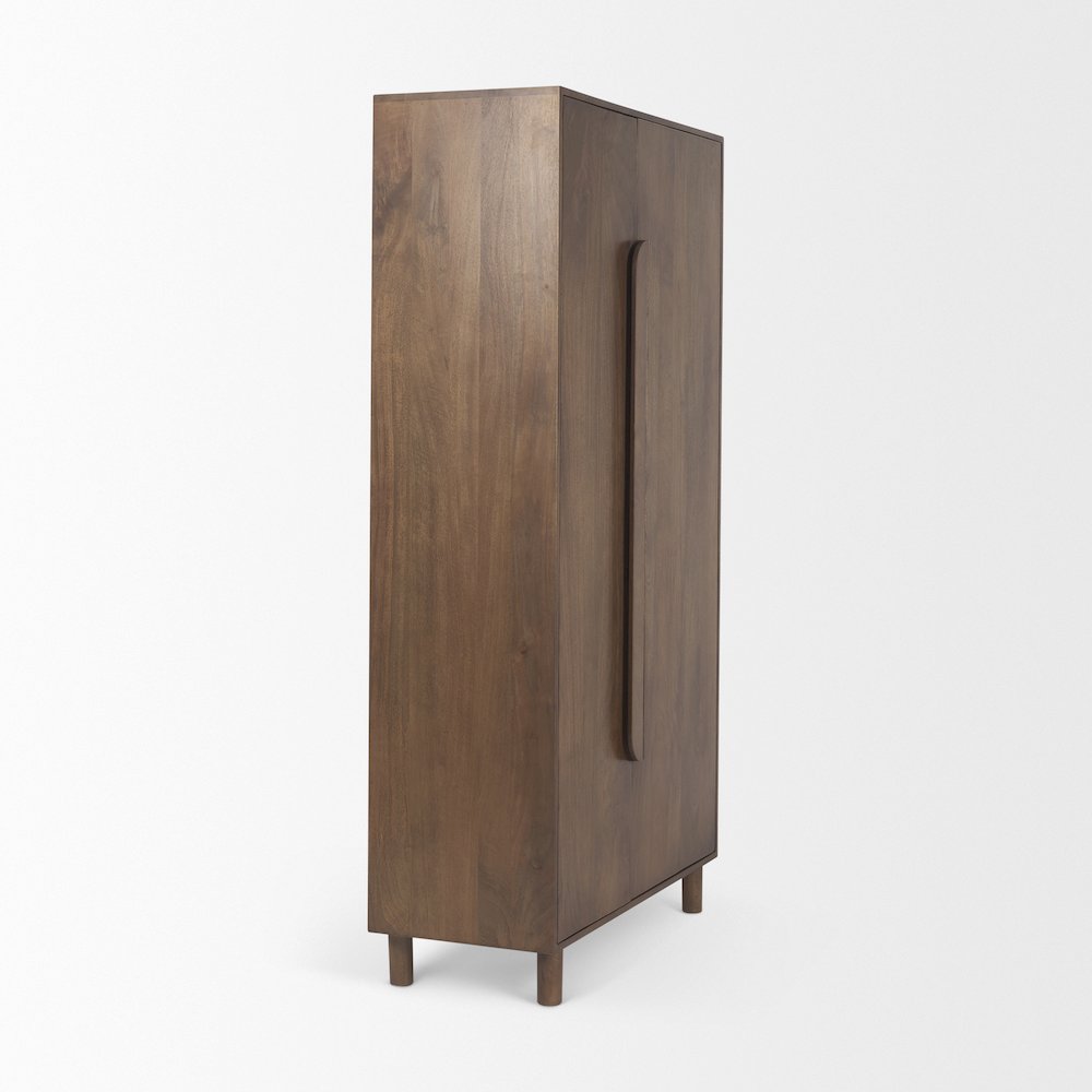 36.0L X 17.0W X 70.0H Medium Brown Solid Wood Armoire. Picture 11