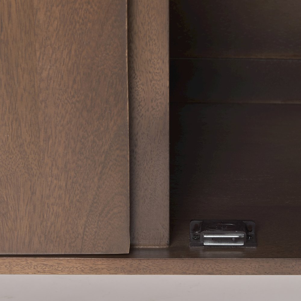 Lillie Medium Brown Wood 4 Door Tray Top Sideboard. Picture 5