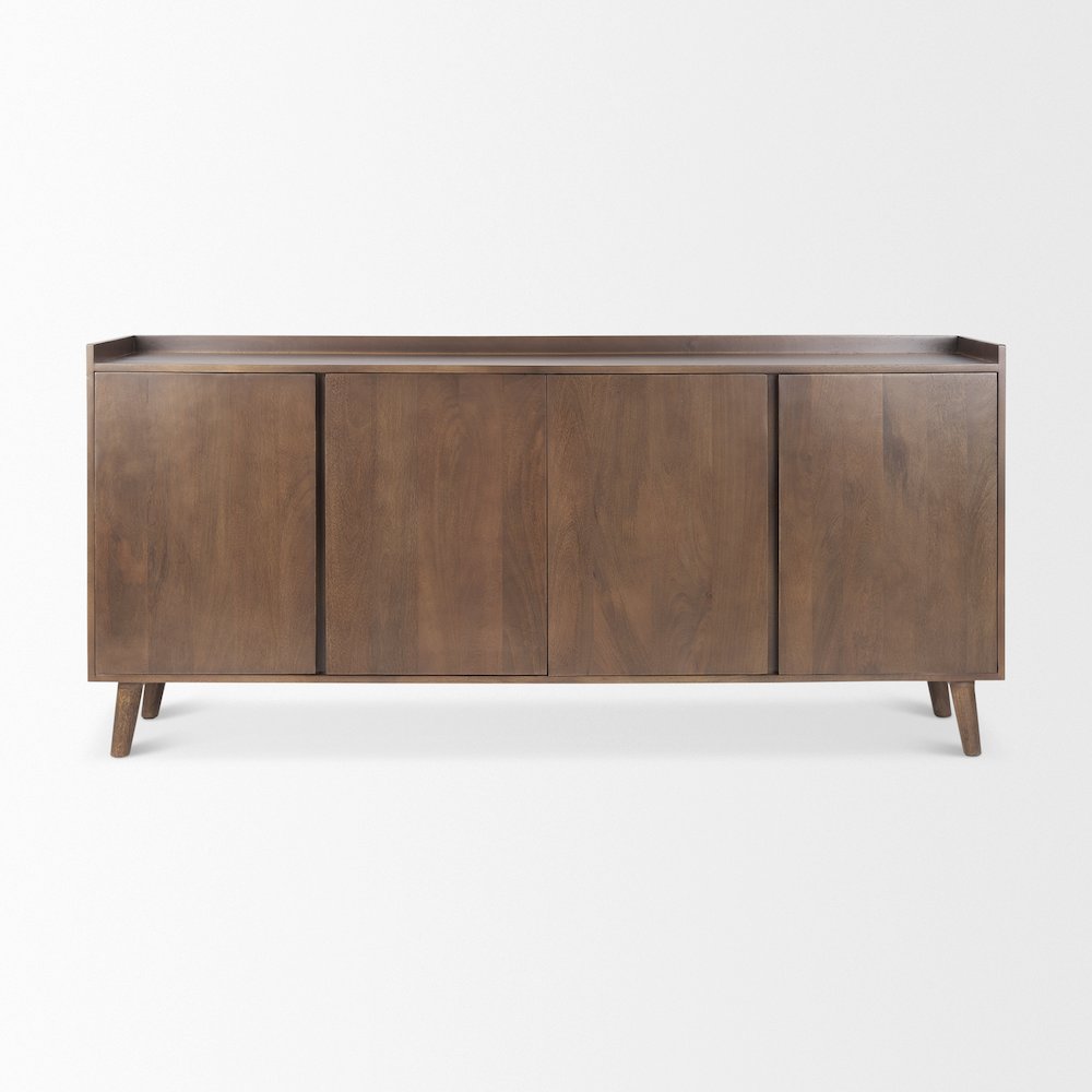 Lillie Medium Brown Wood 4 Door Tray Top Sideboard. Picture 8