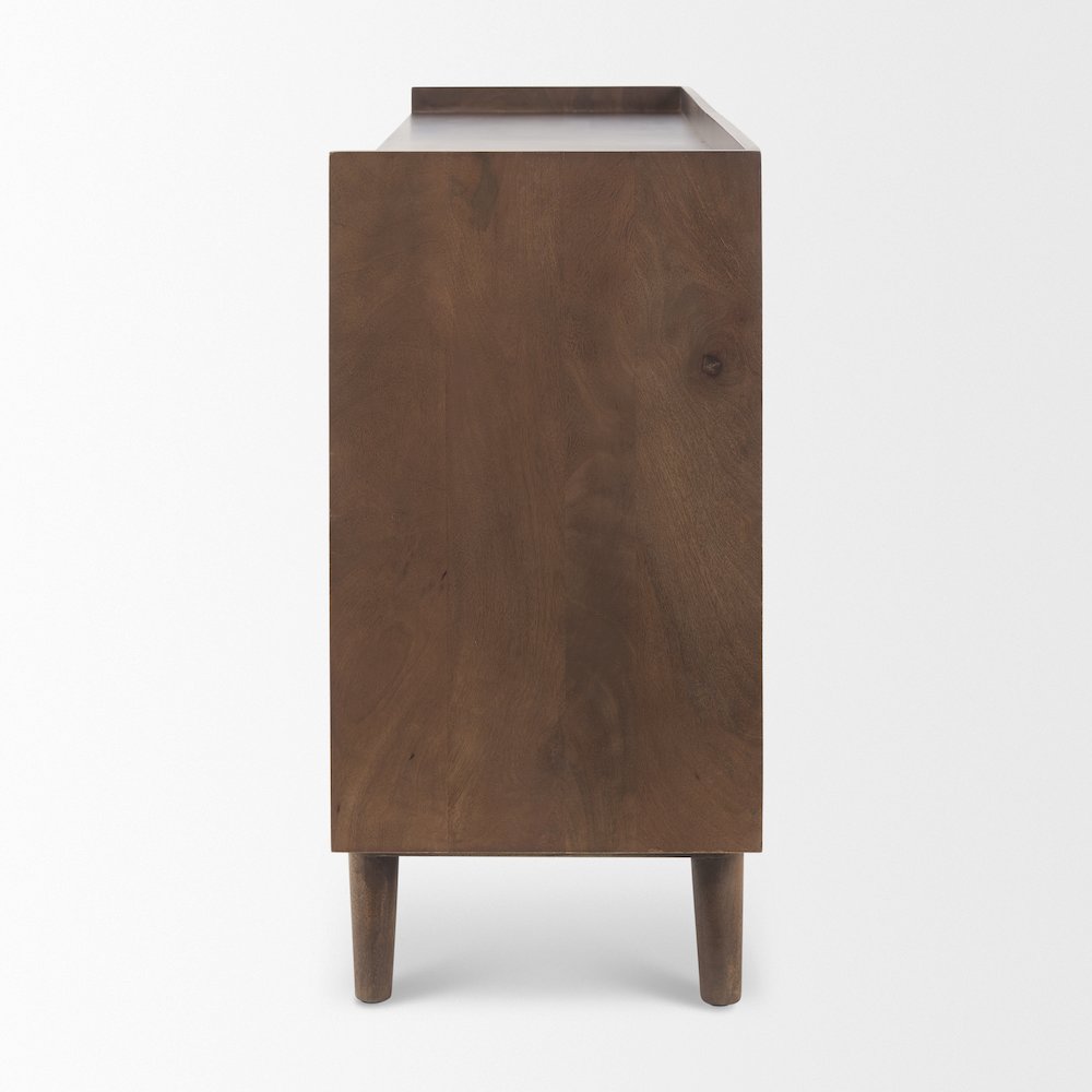 Lillie Medium Brown Wood 4 Door Tray Top Sideboard. Picture 9