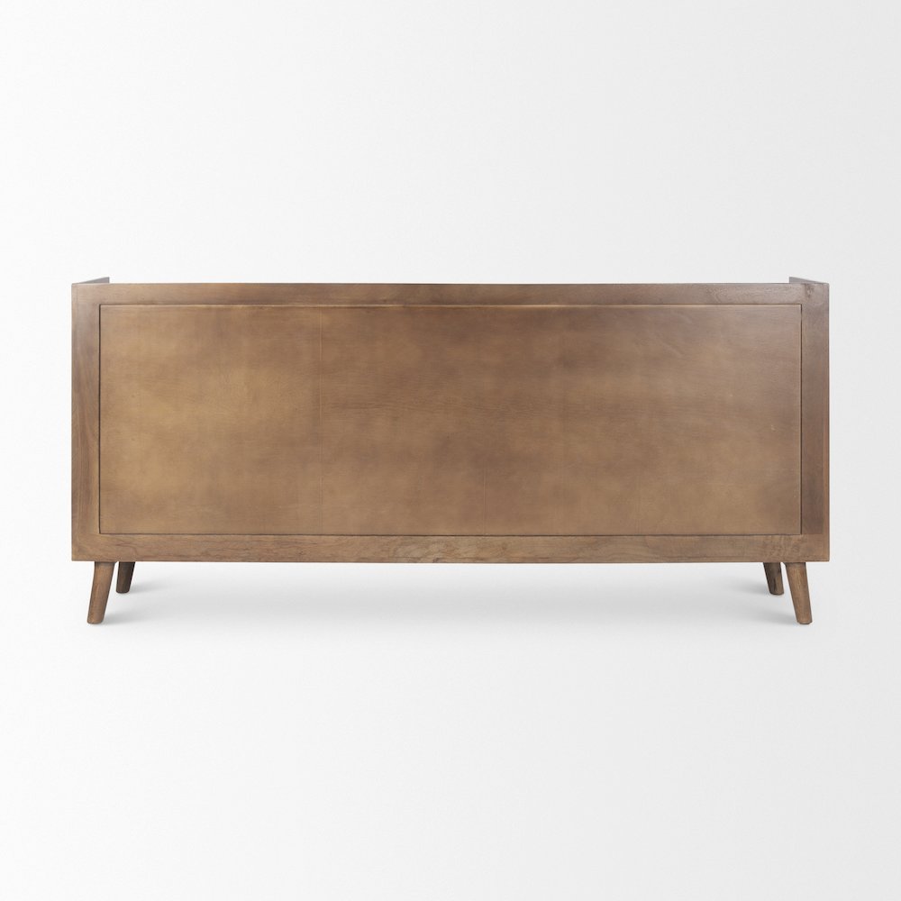 Lillie Medium Brown Wood 4 Door Tray Top Sideboard. Picture 10