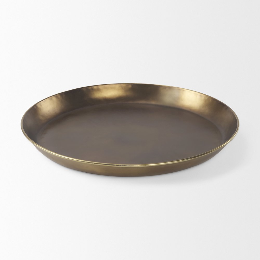 Eagan 24.0L x 24.0W x 2.0H Brass Aluminium Tray Large. Picture 4