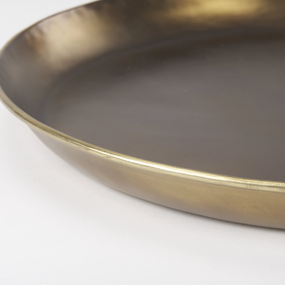 Eagan 24.0L x 24.0W x 2.0H Brass Aluminium Tray Large. Picture 7