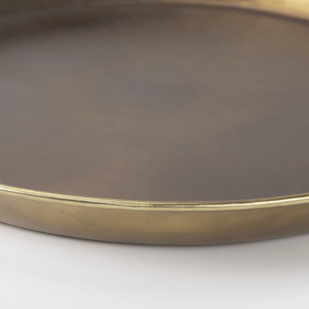 Eagan 24.0L x 24.0W x 2.0H Brass Aluminium Tray Large. Picture 8