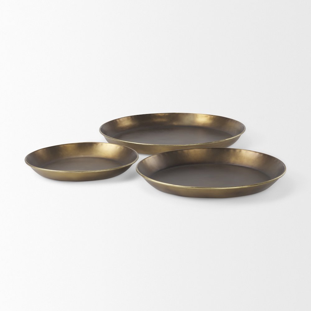 Eagan 24.0L x 24.0W x 2.0H Brass Aluminium Tray Large. Picture 9