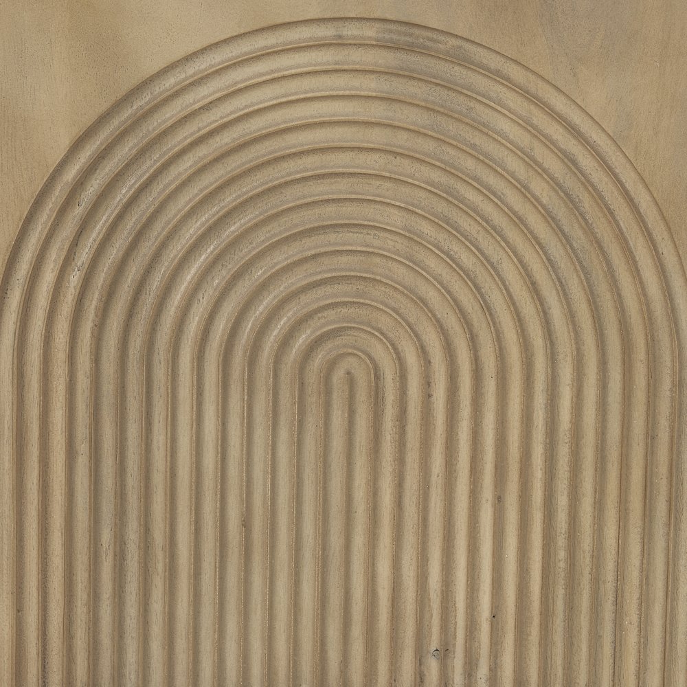Light Brown Wood Carved Arch Pattern 2 Door Accent Cabinet. Picture 2