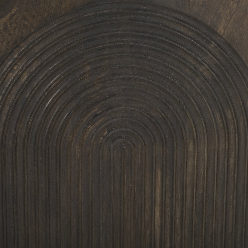 Dark Brown Wood Carved Arch Pattern 2 Door Cabinet. Picture 2