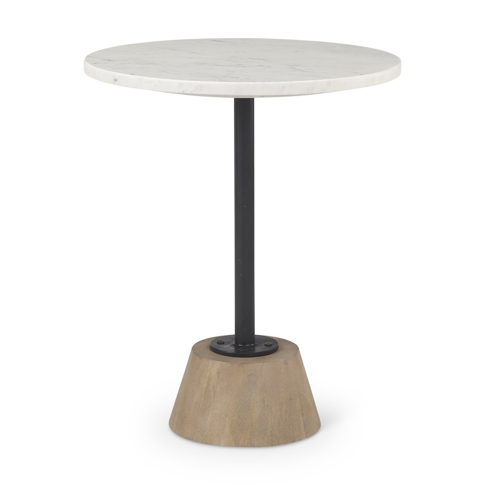 Maxwell Marble Top Pedestal End/Side Table. Picture 1