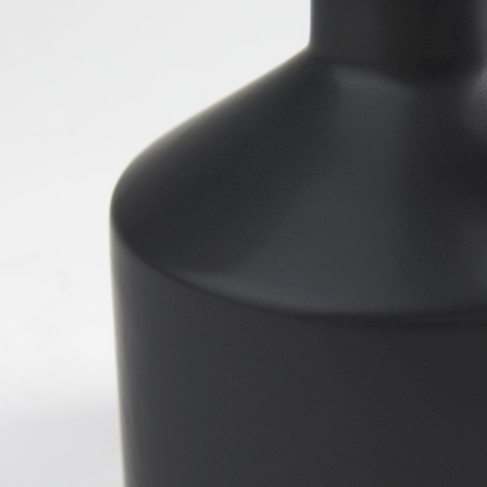 Burton 10.8H Small Matte Black Ceramic Jug Vase. Picture 2