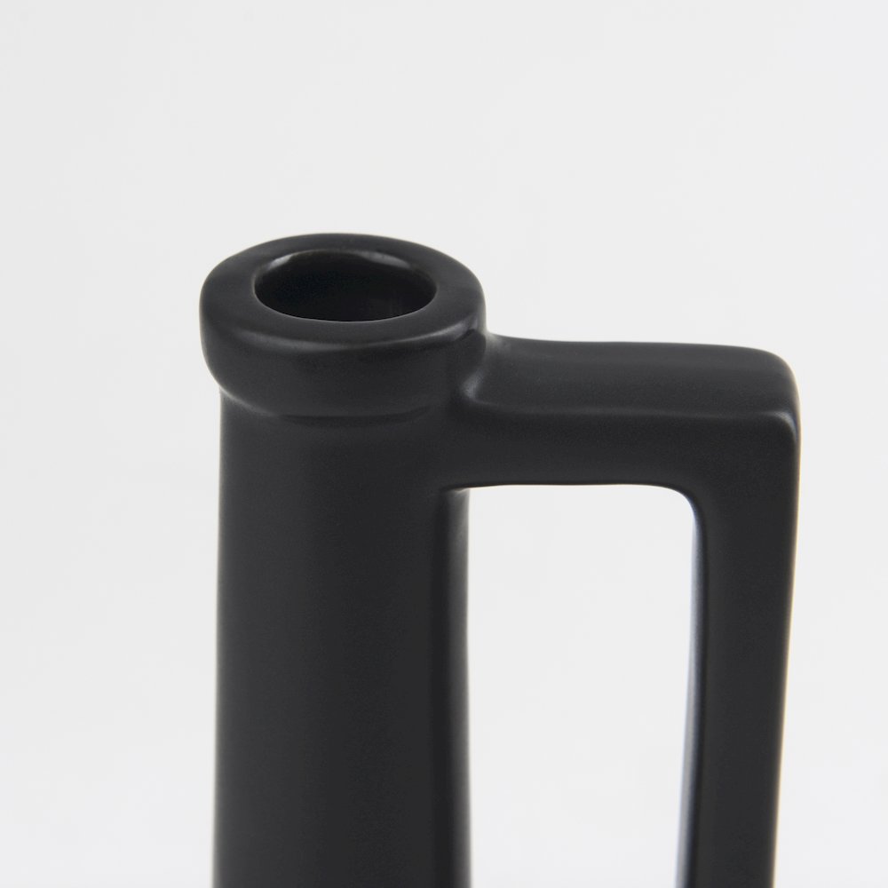 Burton 10.8H Small Matte Black Ceramic Jug Vase. Picture 11