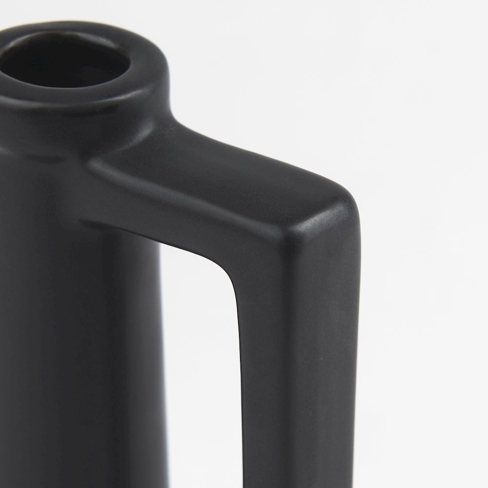 Burton 10.8H Small Matte Black Ceramic Jug Vase. Picture 12