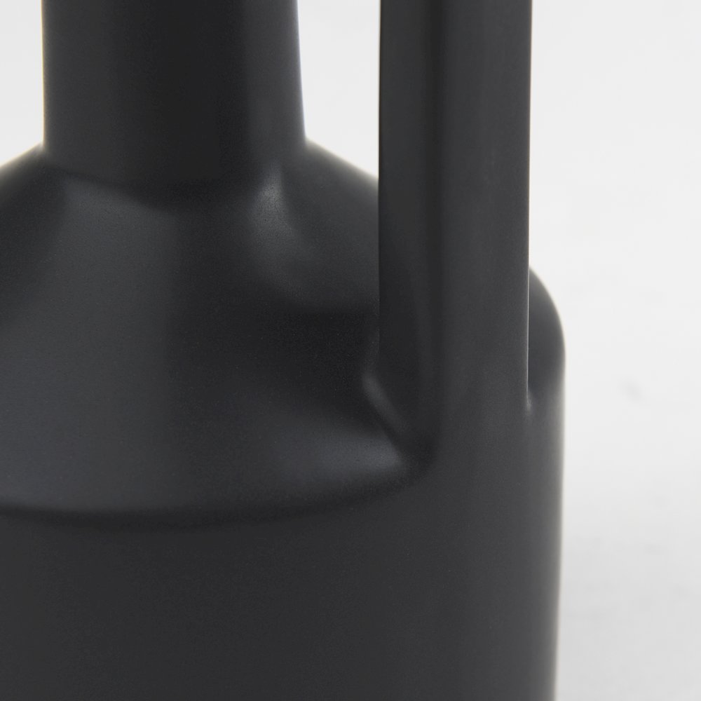 Burton 10.8H Small Matte Black Ceramic Jug Vase. Picture 13