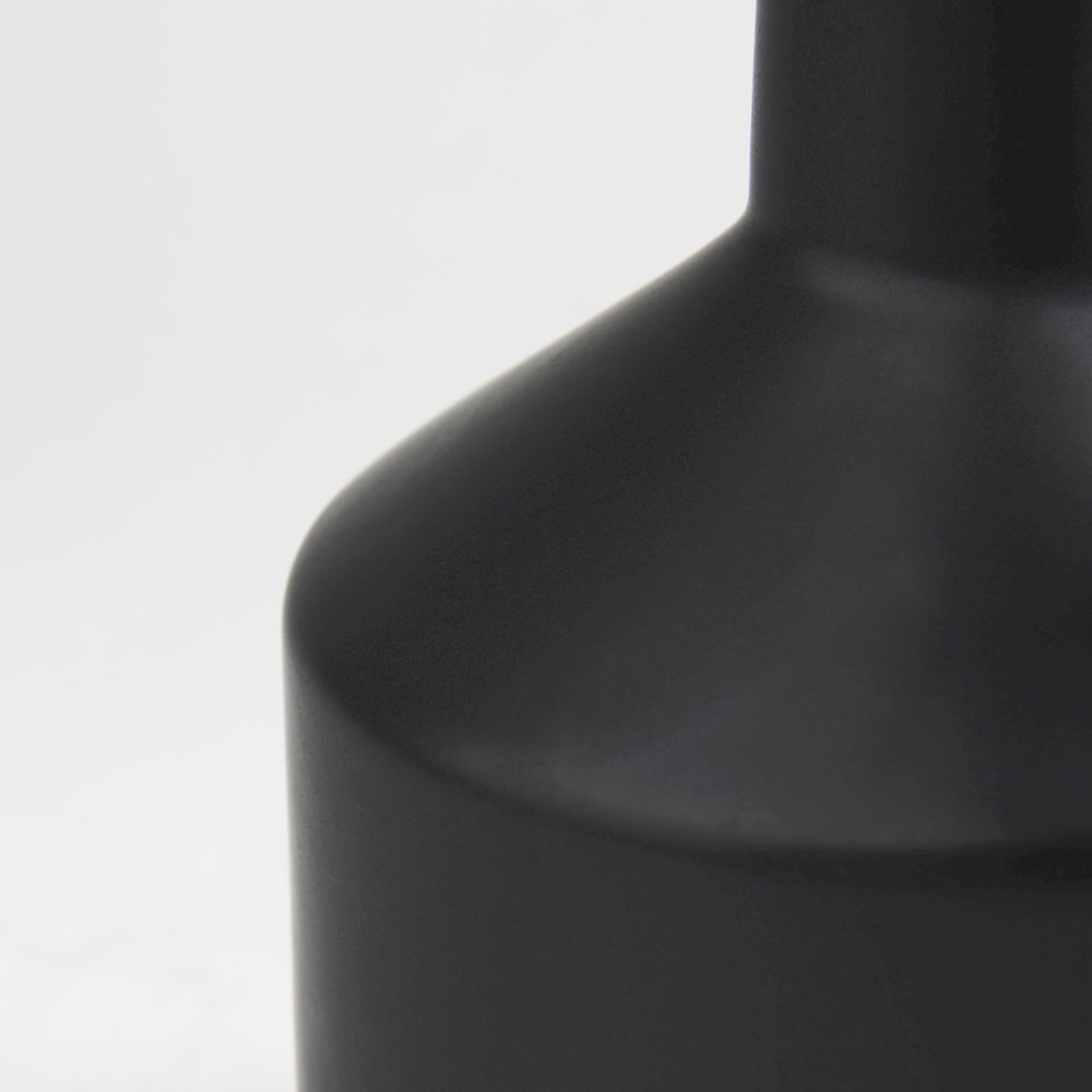 Burton 14.2H Medium Matte Black Ceramic Jug Vase. Picture 2