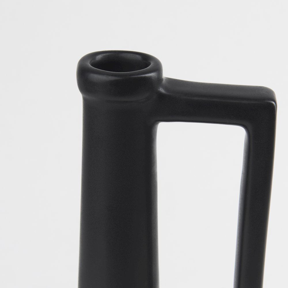 Burton 14.2H Medium Matte Black Ceramic Jug Vase. Picture 11