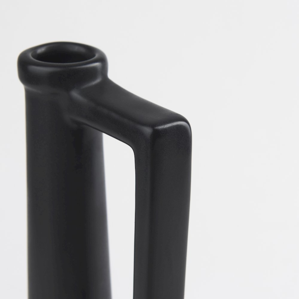Burton 14.2H Medium Matte Black Ceramic Jug Vase. Picture 12