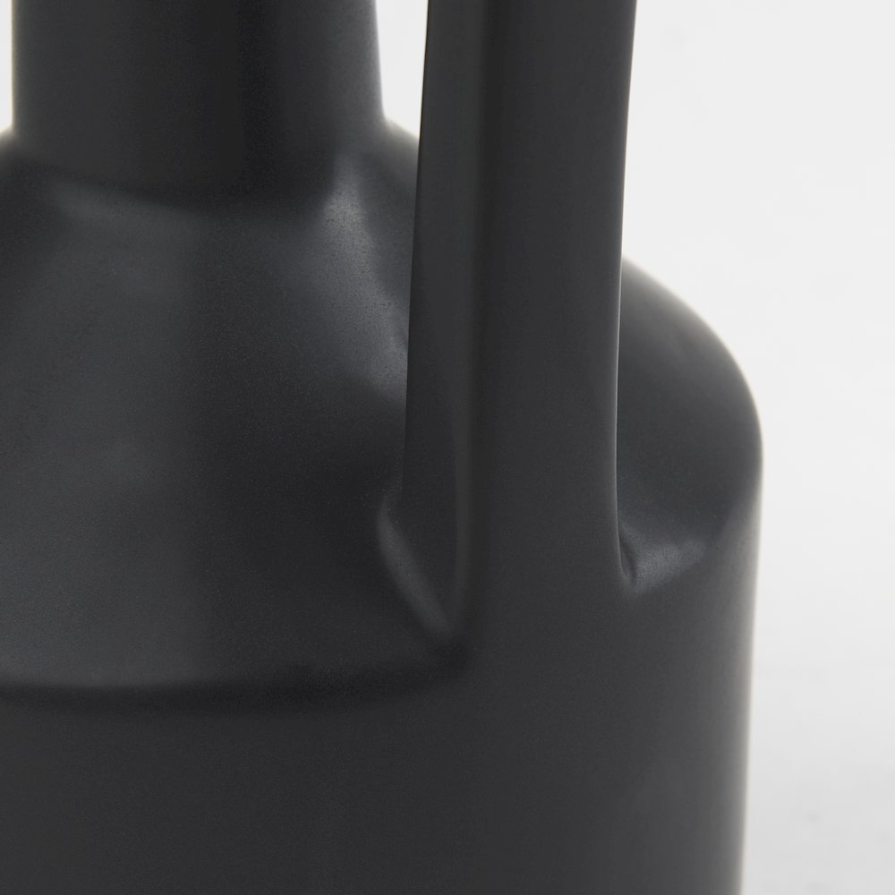 Burton 14.2H Medium Matte Black Ceramic Jug Vase. Picture 13