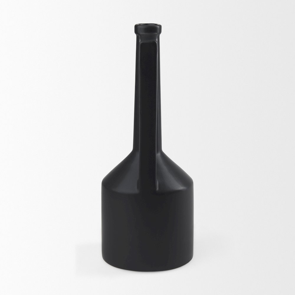 Burton 17.1H Large Matte Black Ceramic Jug Vase. Picture 10