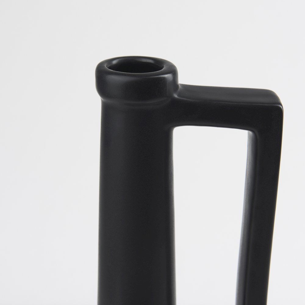 Burton 17.1H Large Matte Black Ceramic Jug Vase. Picture 11