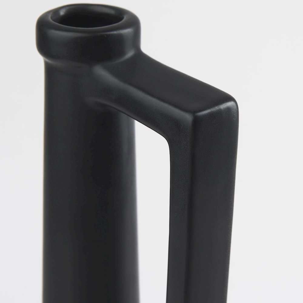 Burton 17.1H Large Matte Black Ceramic Jug Vase. Picture 12