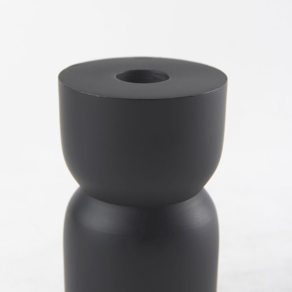 Malta Small Black Metal Candle Holder. Picture 4