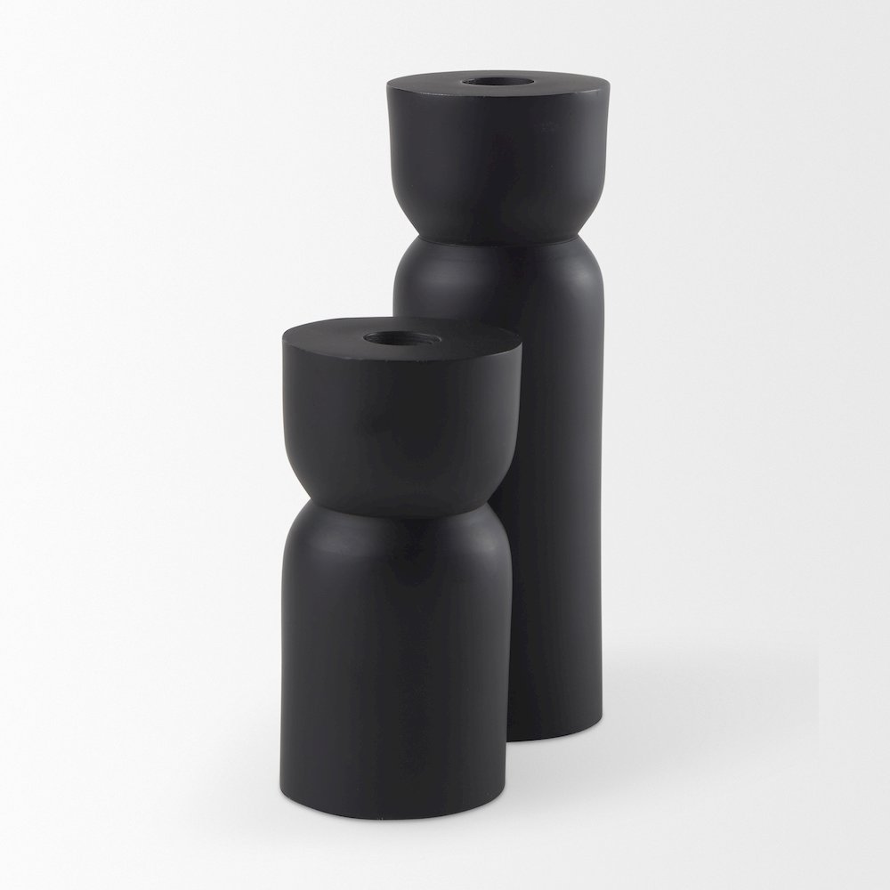 Malta Black Large Metal Candle Holder. Picture 8