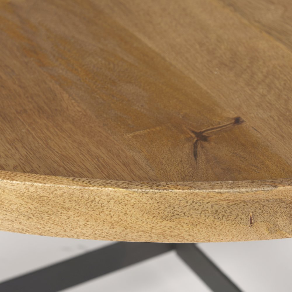Medium Brown Woodblack Metal Large Coffee Table. Picture 8