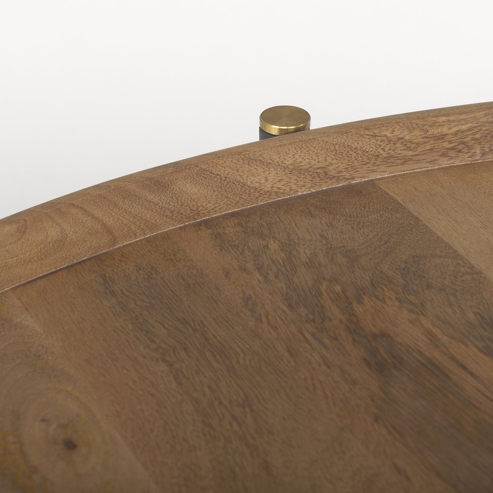 Medium Brown Woodblack Metal Large Coffee Table. Picture 9