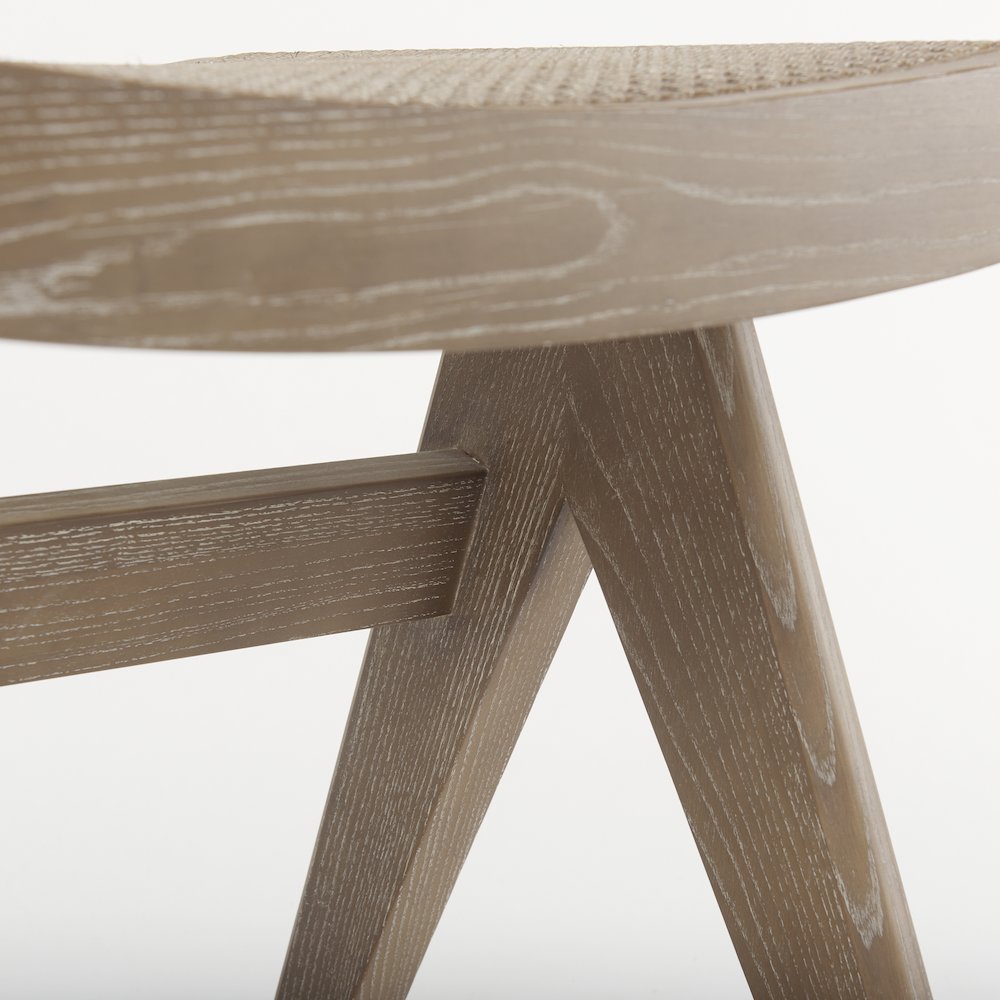 Medium Brown Wooden Stool. Picture 2