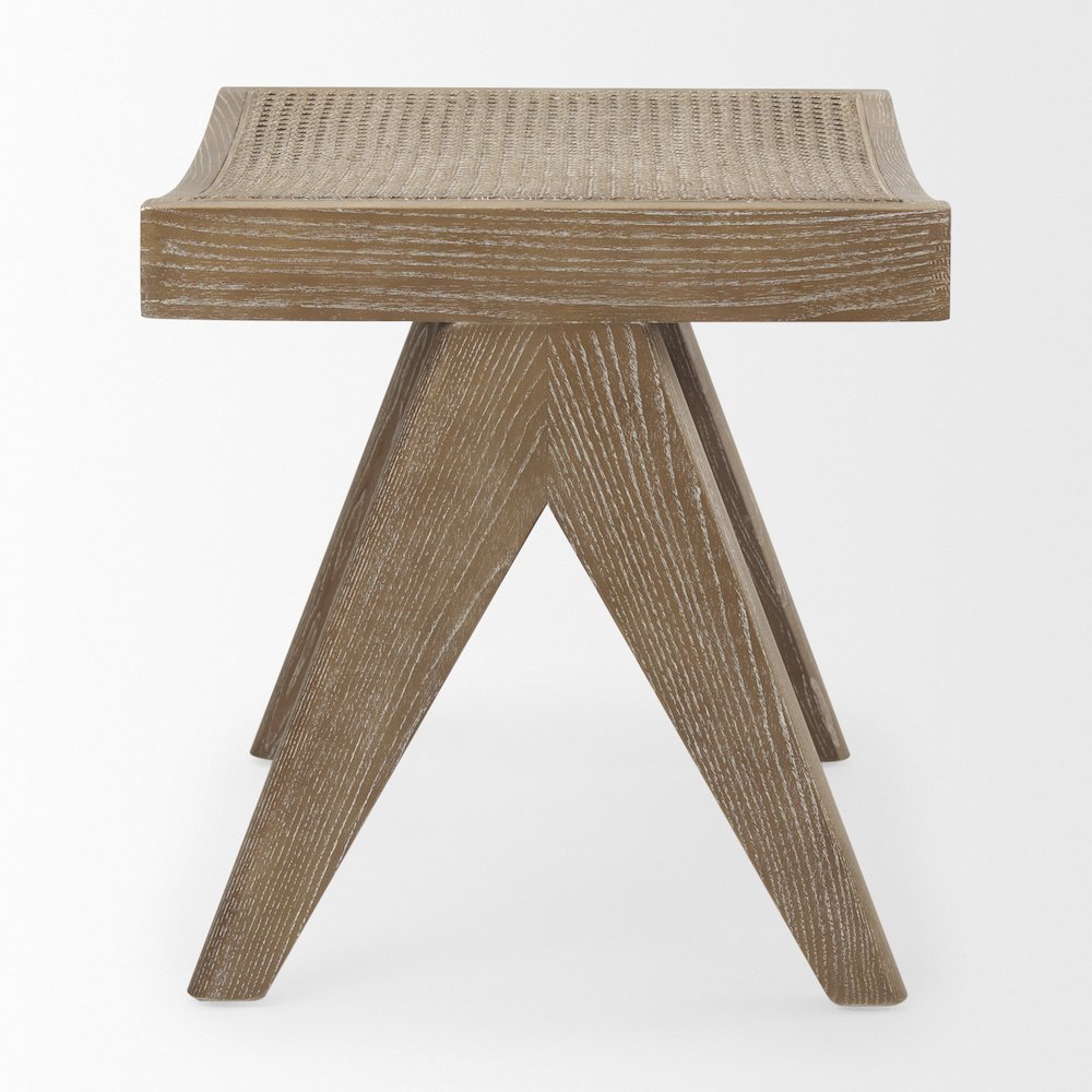 Medium Brown Wooden Stool. Picture 6