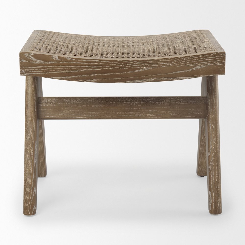 Medium Brown Wooden Stool. Picture 7