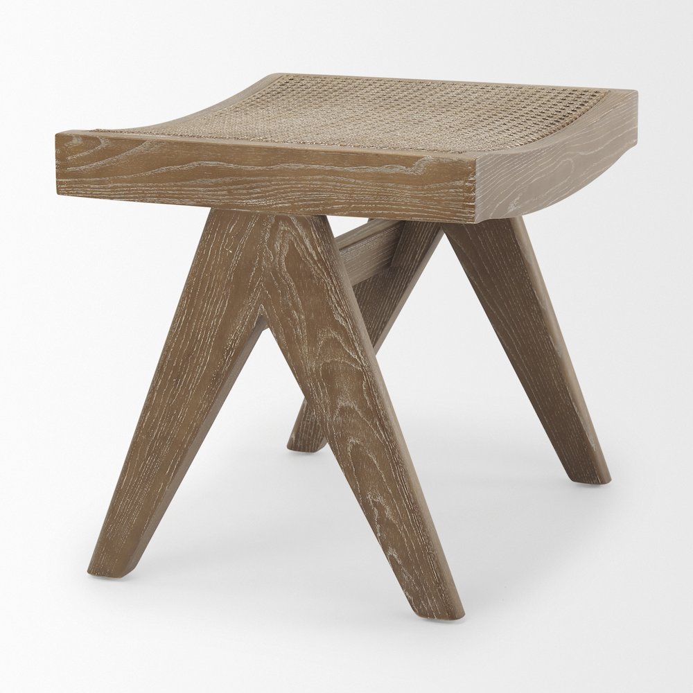 Medium Brown Wooden Stool. Picture 8