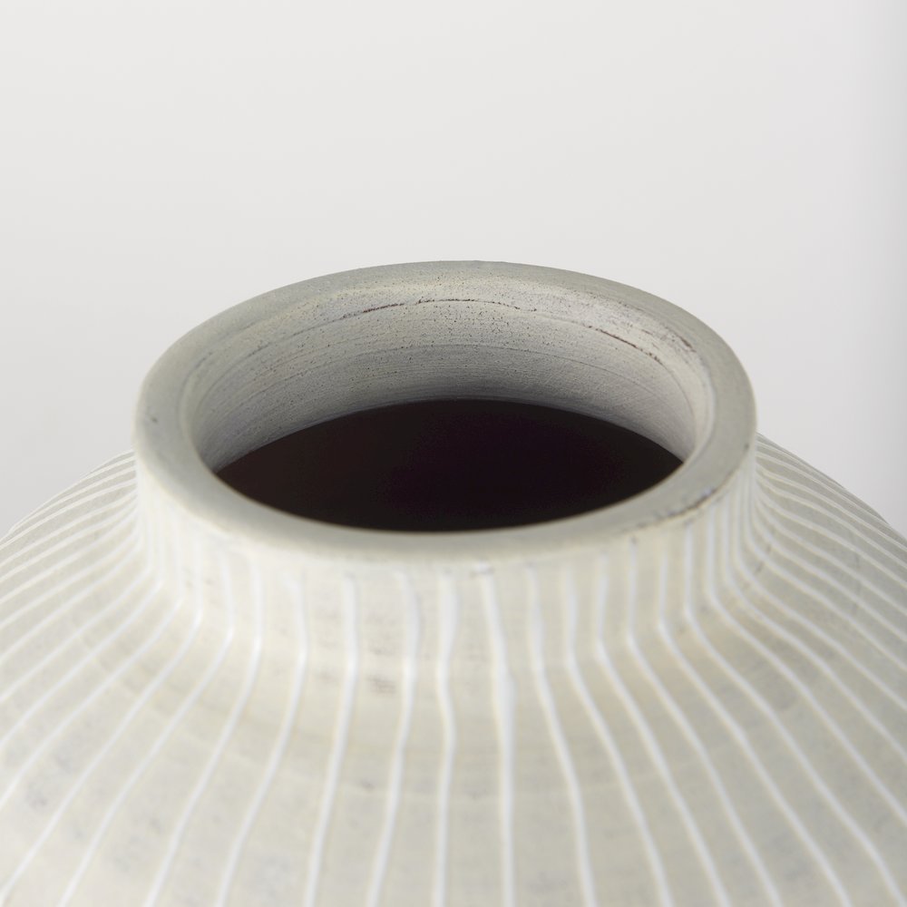 Blume 12.5H Off-White Gray Textured Vase. Picture 8