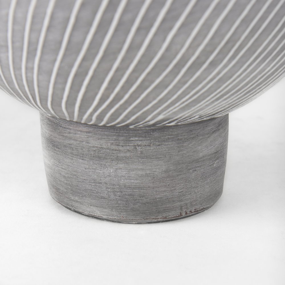 Blume 12.5H Off-White Gray Textured Vase. Picture 10