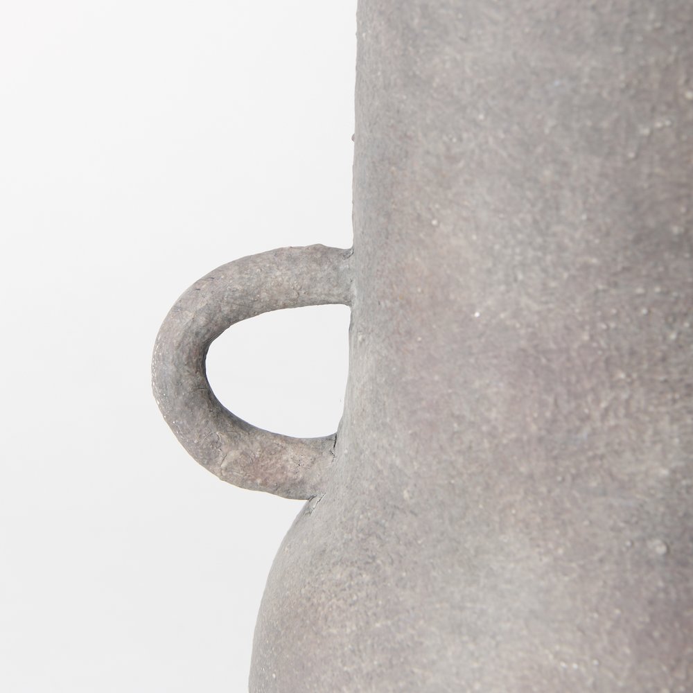 Arman10.4H Brown-Gray Double Ear Ceramic Vase. Picture 10