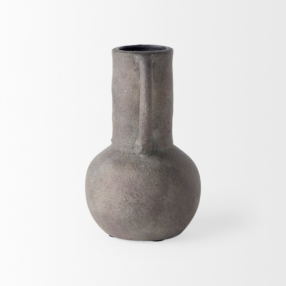 Arman6.7H Brown-Gray Double Ear Vase. Picture 6