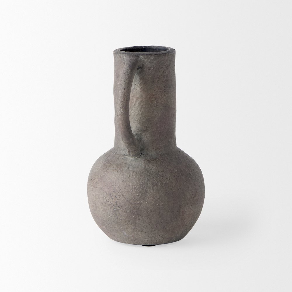 Arman6.7H Brown-Gray Double Ear Vase. Picture 7