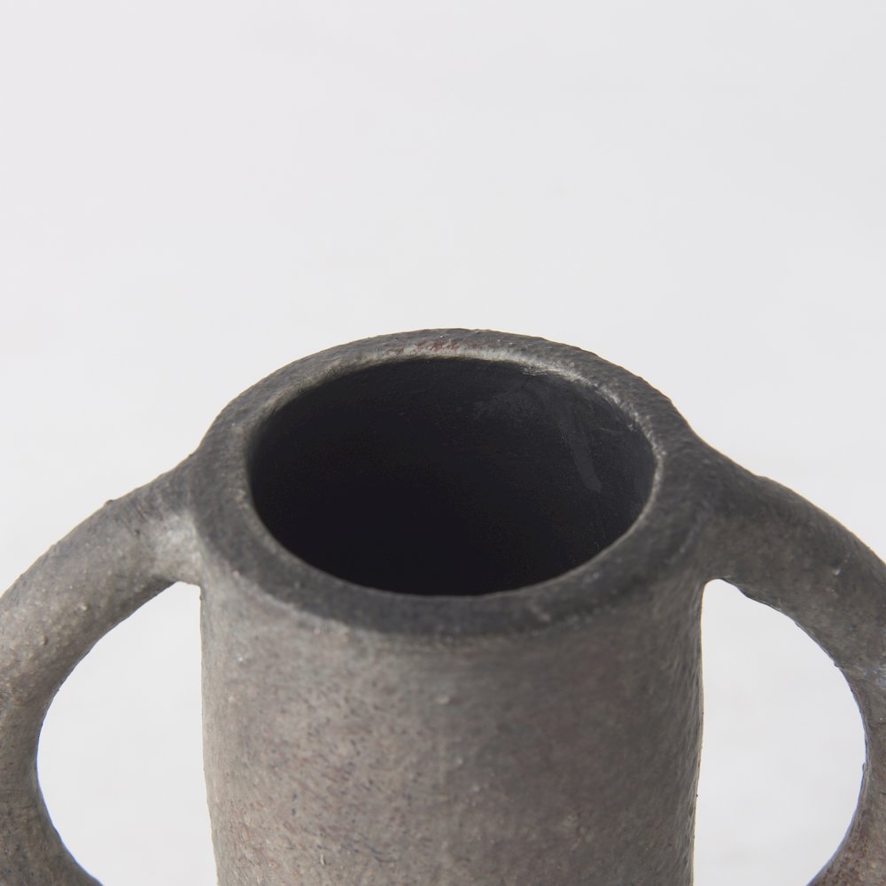 Arman6.7H Brown-Gray Double Ear Vase. Picture 9