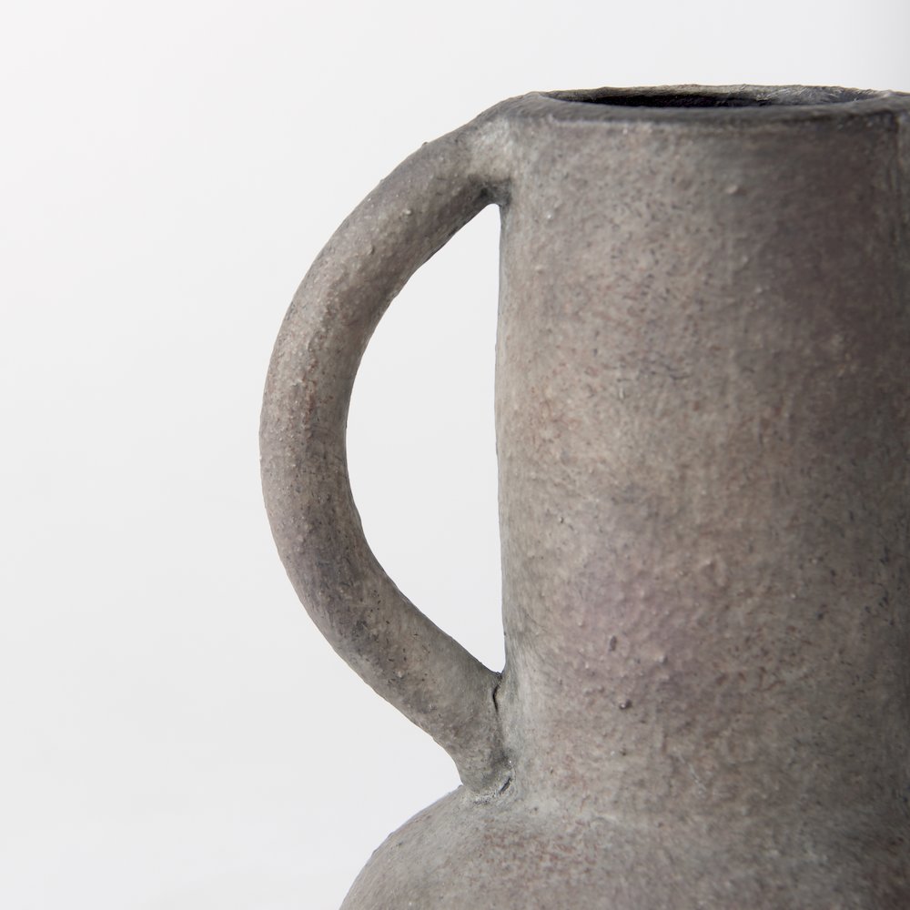 Arman6.7H Brown-Gray Double Ear Vase. Picture 10