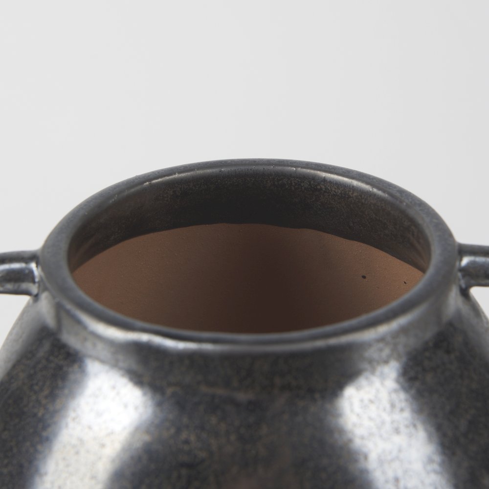 Kora Medium Dark Metallic Double Ear Vase. Picture 11