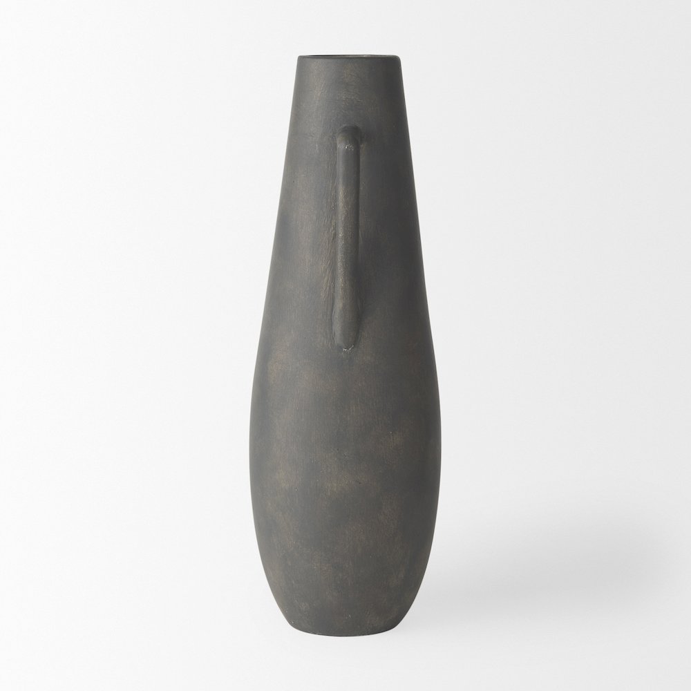 Kilian Tall Matte Brown-Gray Double Ear Vase. Picture 6