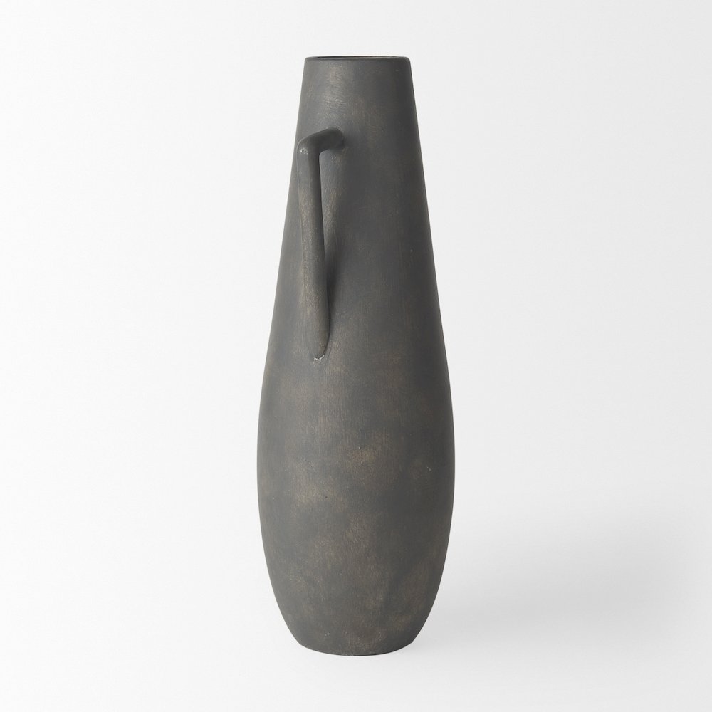 Kilian Tall Matte Brown-Gray Double Ear Vase. Picture 7