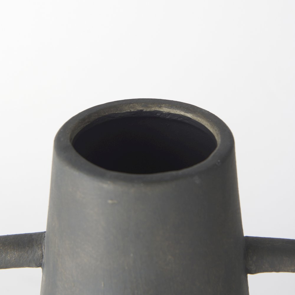 Kilian Tall Matte Brown-Gray Double Ear Vase. Picture 9