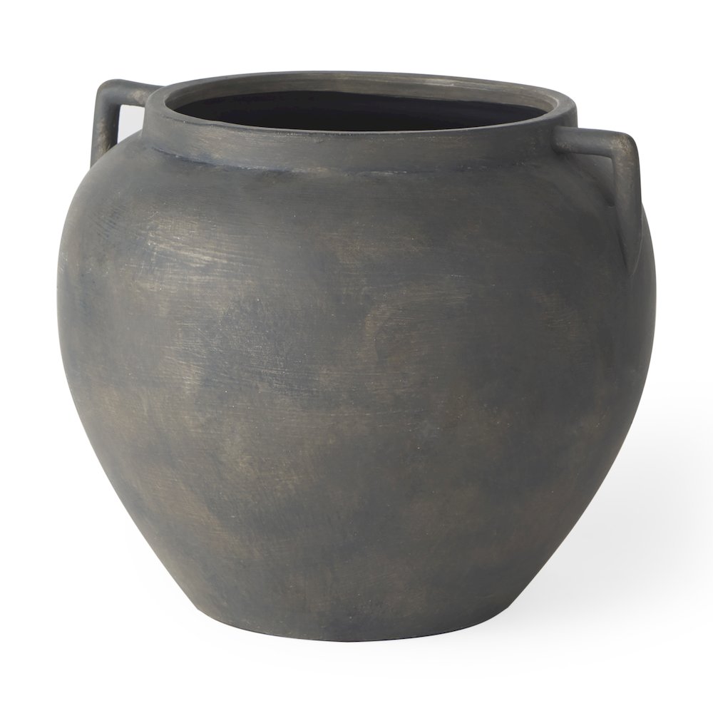 Kilian Short Brown-Gray Double Ear Vase. Picture 1