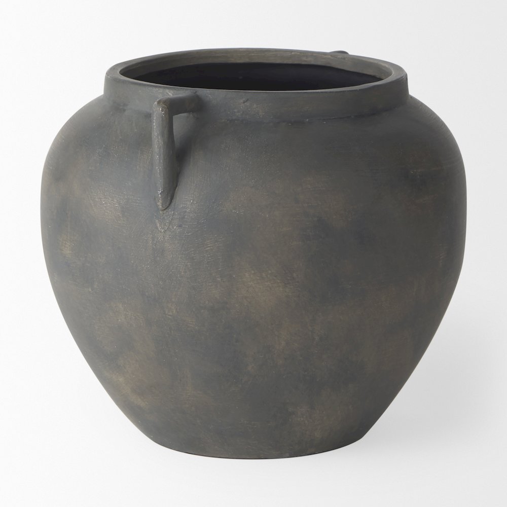 Kilian Short Brown-Gray Double Ear Vase. Picture 7