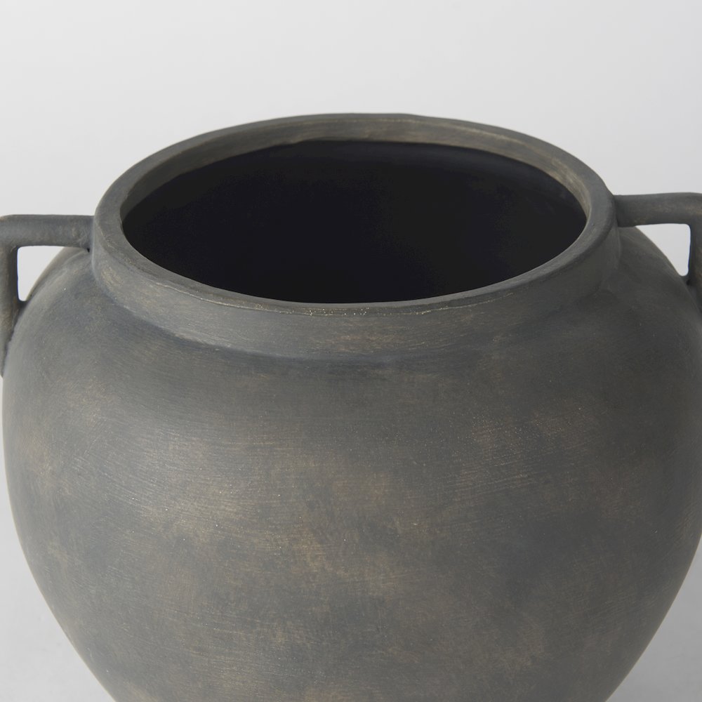 Kilian Short Brown-Gray Double Ear Vase. Picture 8