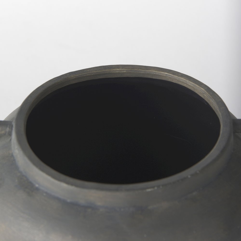 Kilian Short Brown-Gray Double Ear Vase. Picture 9