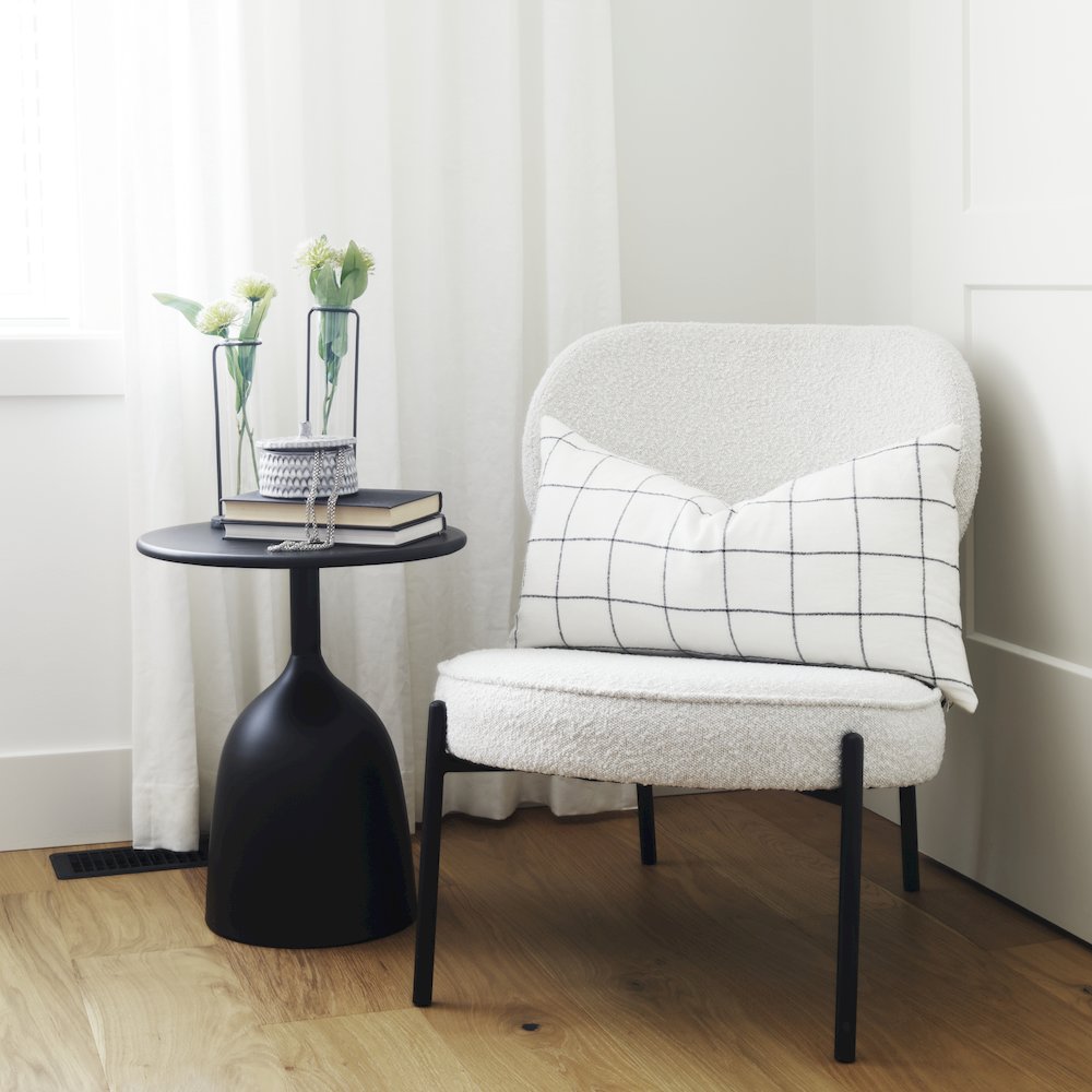 Matte Black Metal Accent Table. Picture 2