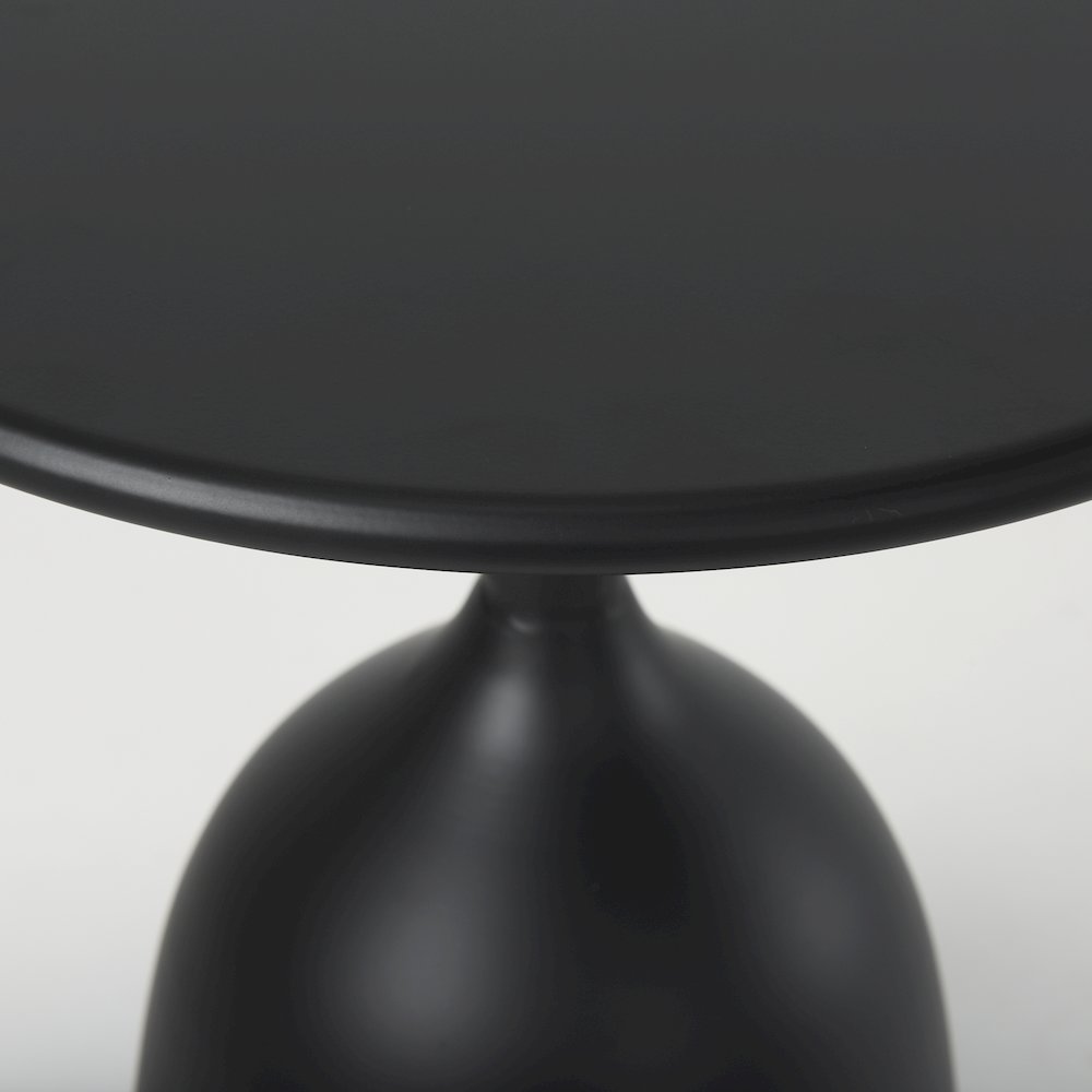 Matte Black Metal Accent Table. Picture 4