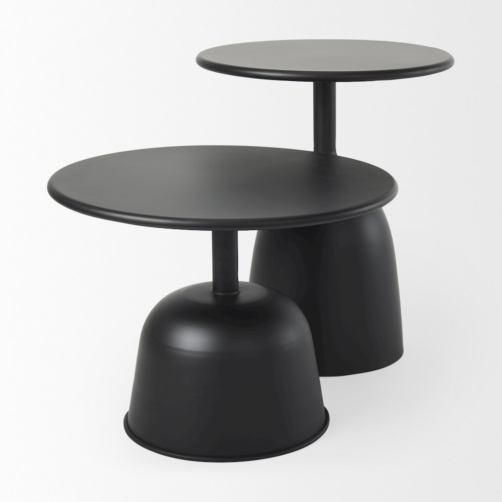 Matte Black Metal Accent Table. Picture 7